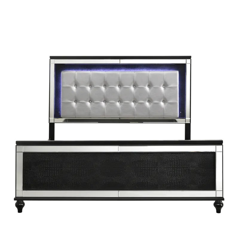 Valentino 6/6-6/0 K Lighted Headboard-Black