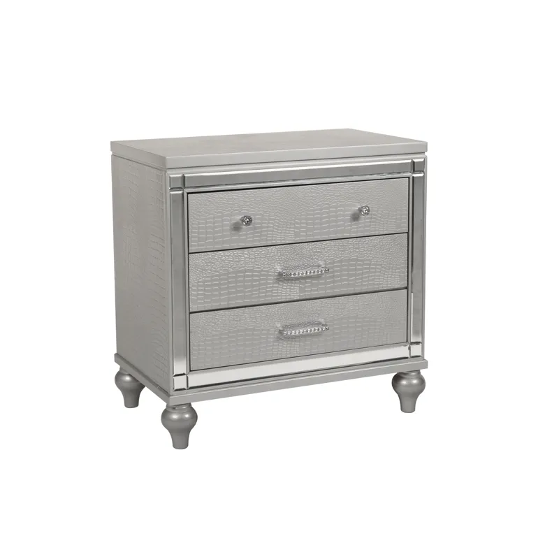 Valentino Nightstand-Silver