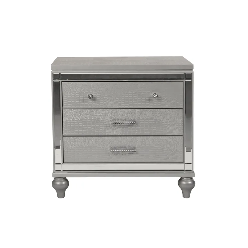 Valentino Nightstand-Silver