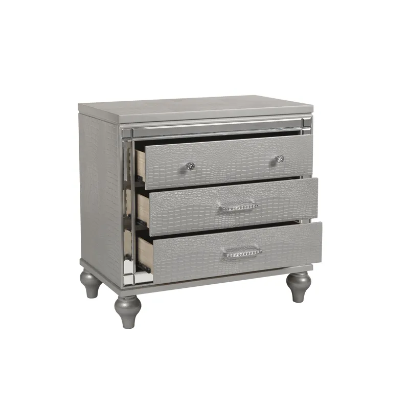 Valentino Nightstand-Silver