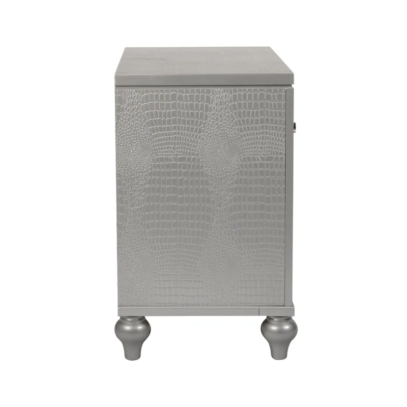 Valentino Nightstand-Silver