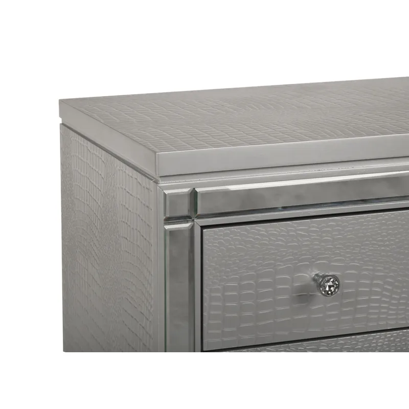 Valentino Nightstand-Silver