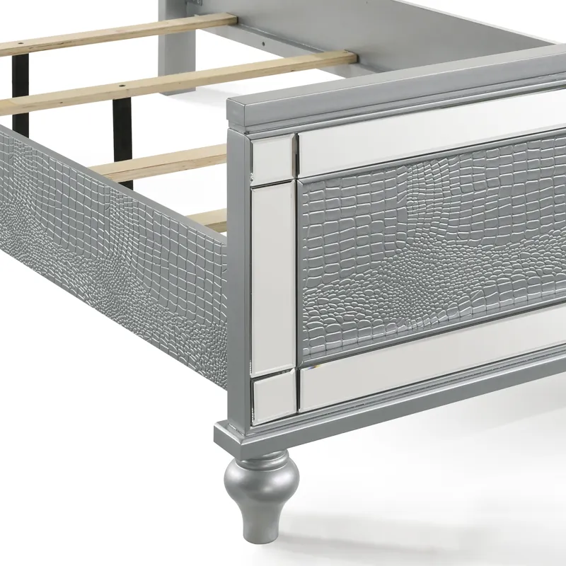 Valentino 3/3 T Footboard & Slats - Silver