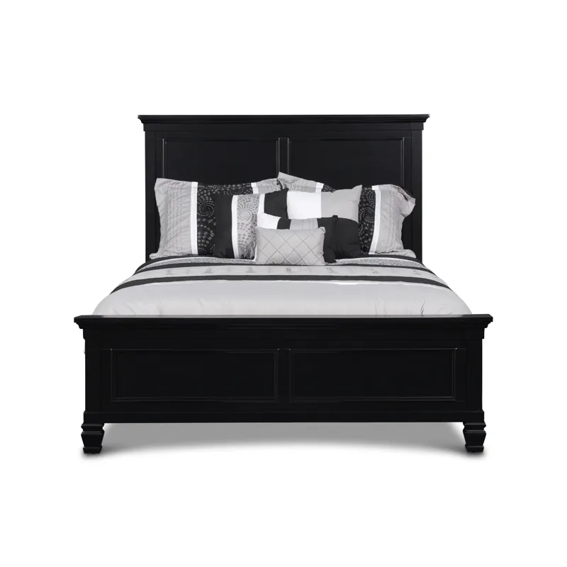 Tamarack 3/3 Twin Headboard, Footboard & Slats- Black