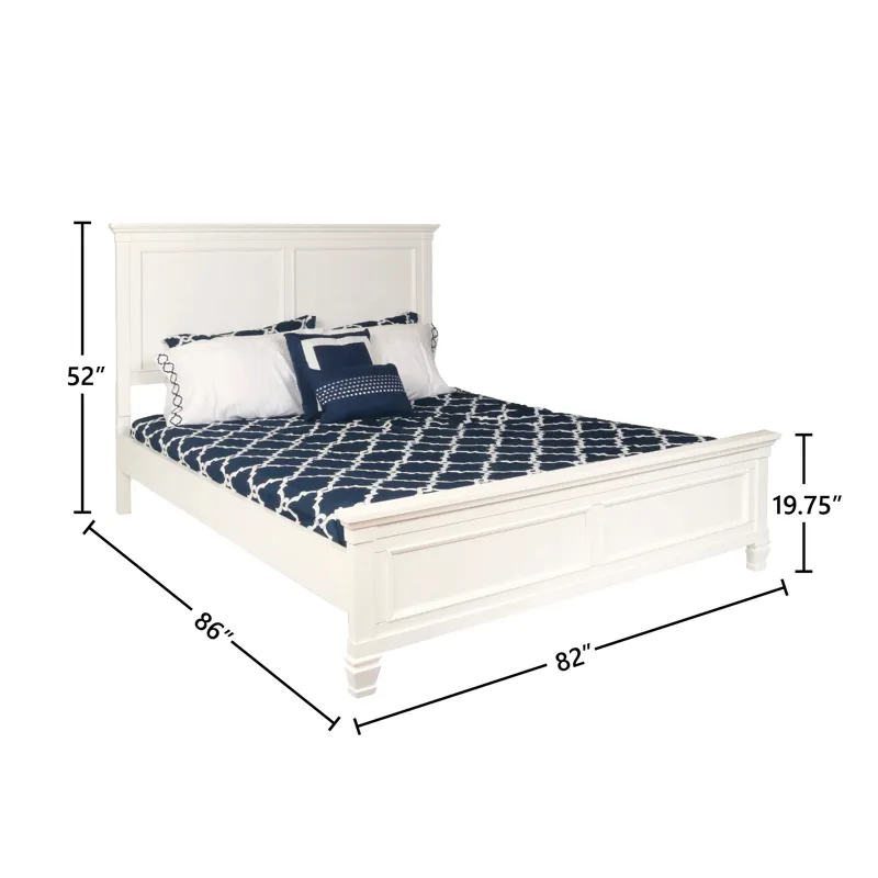 Tamarack 6/6/6/0 Ek/Wk Headboard, Footboard & Slats- White