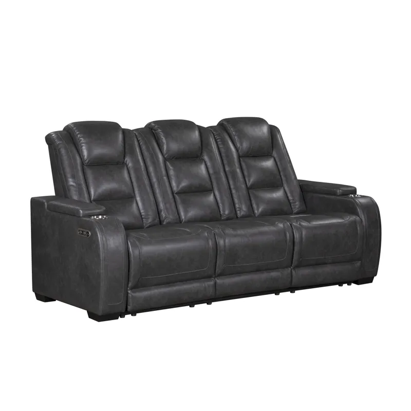 Chester Reclining Sofa W/Power Headrest & Footrest-Gray