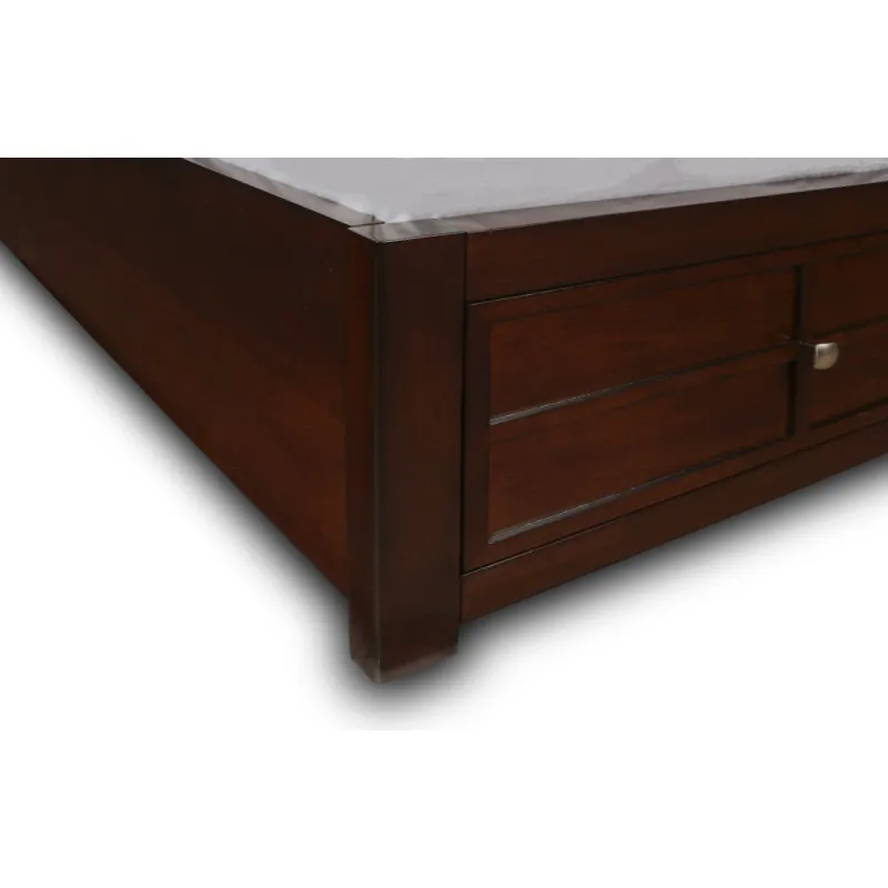 Kensington 5/0 Q Stg Footboard & Slats- Burnished Cherry
