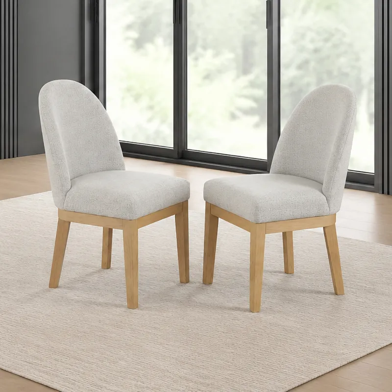 Essence Upholstered Curved Back Chair-Natural