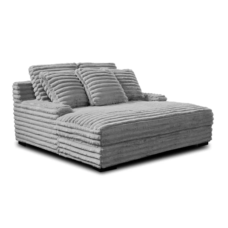 Embrace Dual Chaise Lounge-Gray