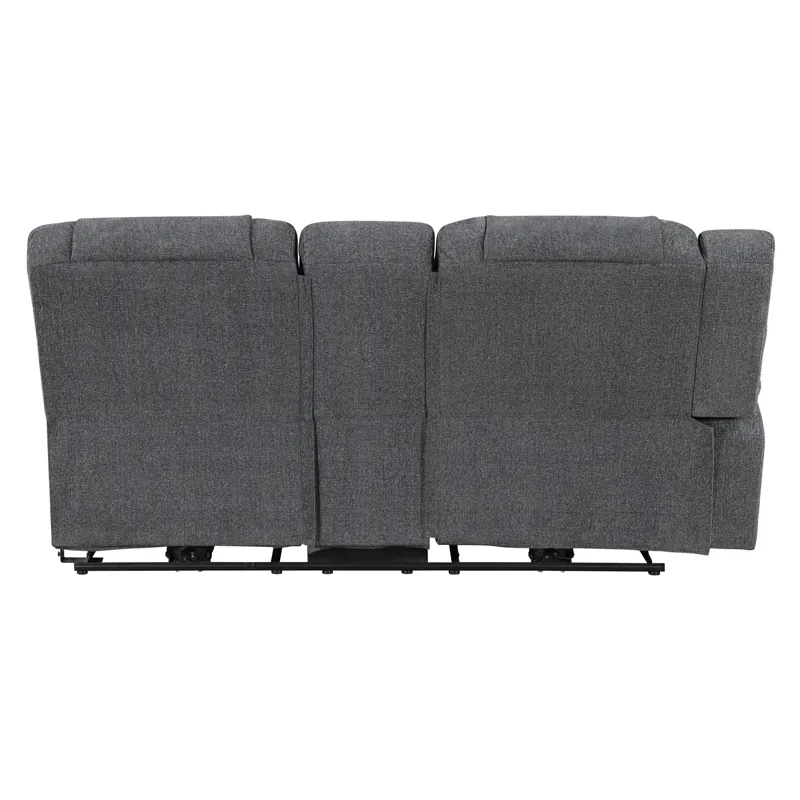 Redondo LAF Console Loveseat W 2 Recliners-Dk Gray