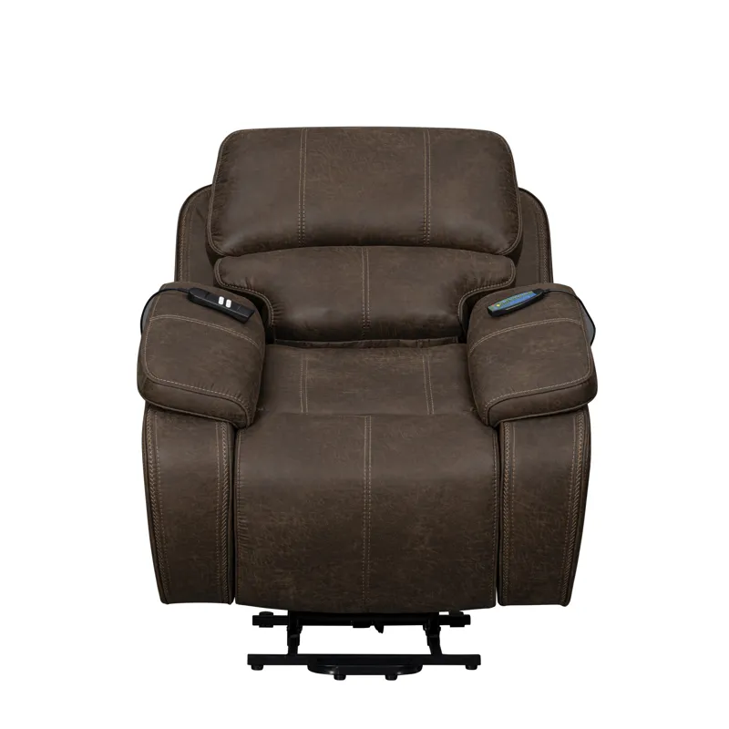 Brookings Power Lift Recliner W Heat & Massage-Brown