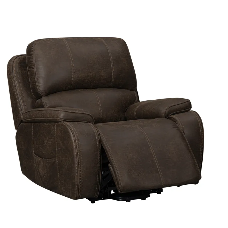 Brookings Power Lift Recliner W Heat & Massage-Brown