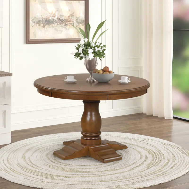 Sunset 48" Round Dining Table-Brown