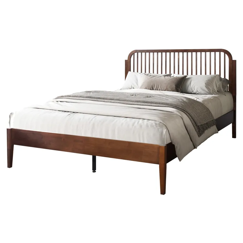 Soma Solid Wood Spindle Headboard-Walnut - Queen