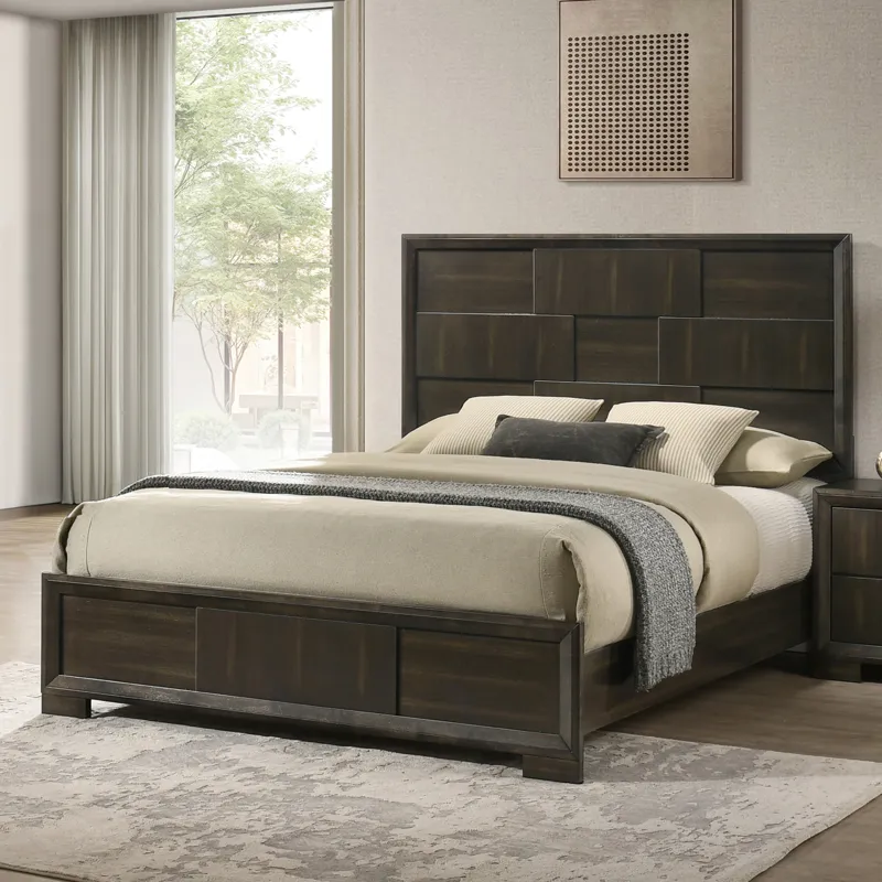 Langston Panel Headboard, Footboard & Slat Kit-Espress - King