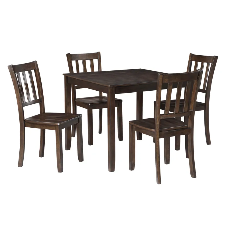Stellan 5 PC Dining Set, Table & 4 Chairs-Black Cherry