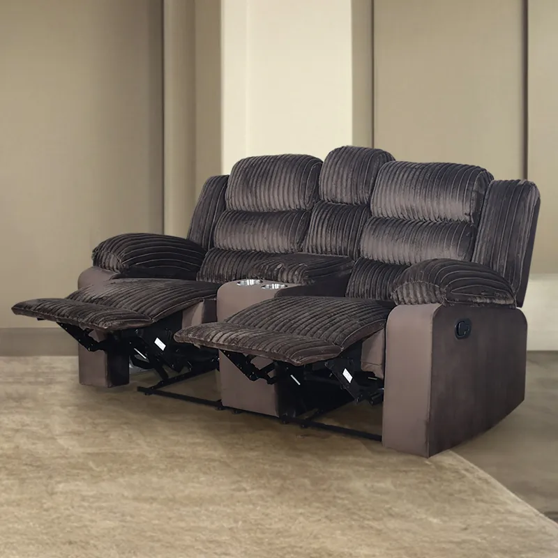 Willow Console Loveseat W Dual Recliners-Brown
