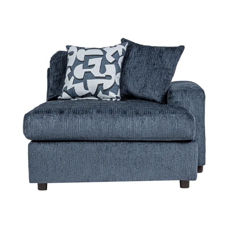 Tristan RAF Chaise W/2 Accent Pillows-Indigo Blue