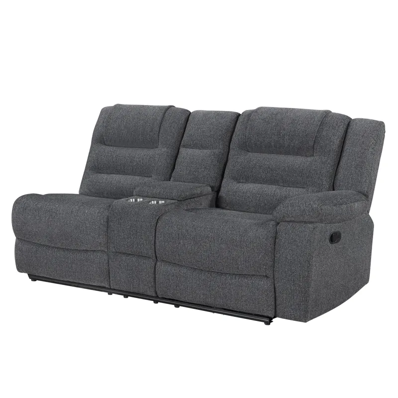 Redondo RAF Console Loveseat W/1 Recliner-Dk Gray