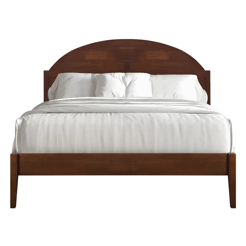 Rowland Solid Wood Arched Headboard-Walnut - Queen