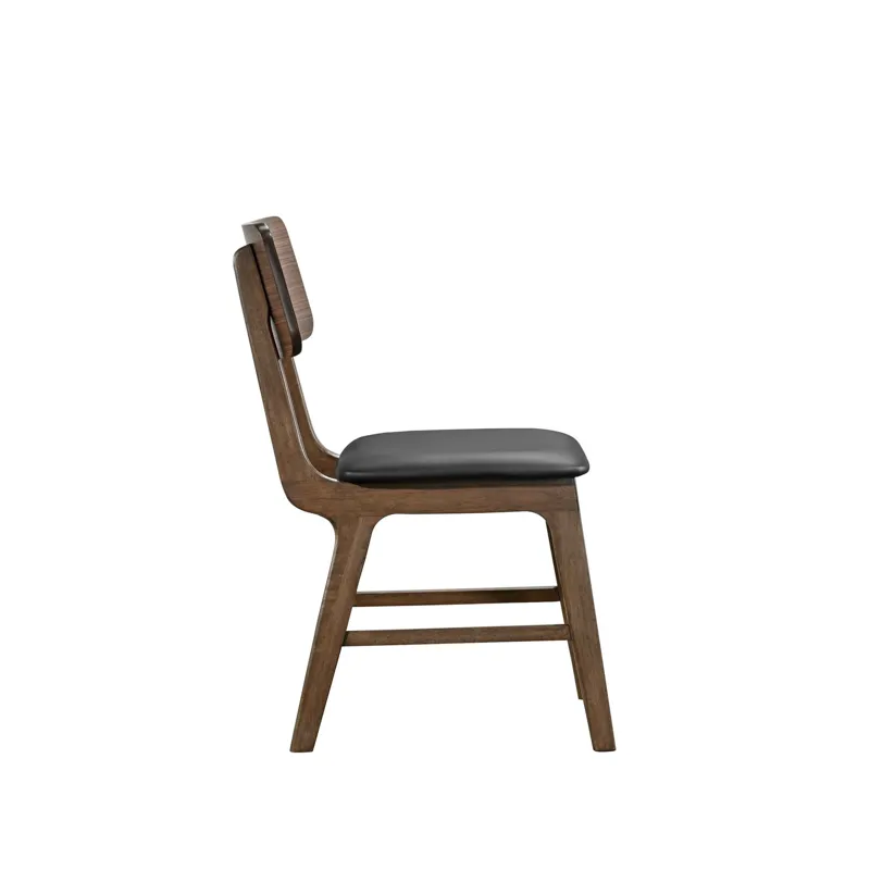 Thea Wood Back Side Chair W/Black Seat(2 Per Carton-Walnut