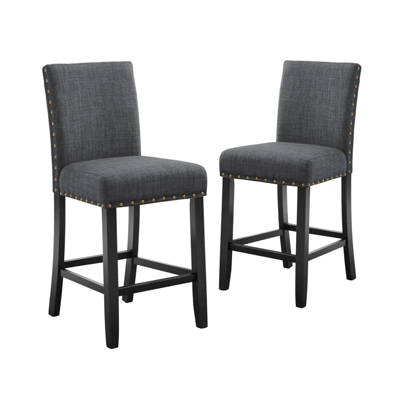 Crispin Granite Gray Counter Chair- (2/Ctn)