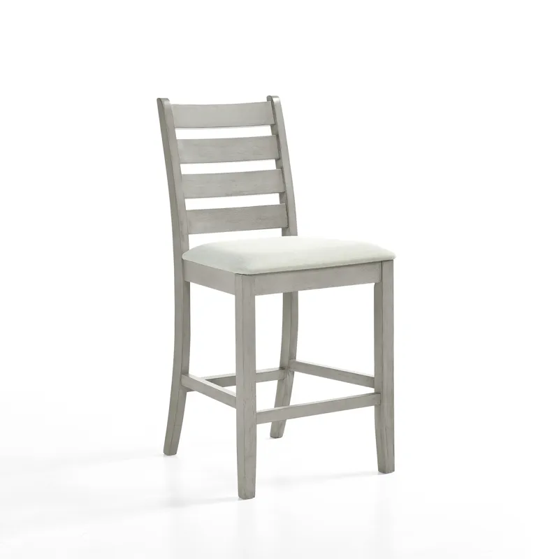 Pascal  Ladderback Counter Chair (2 Per Carton)-Driftwood