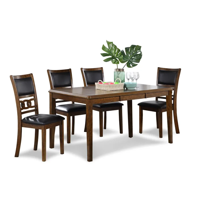Gia 60" Dining Table+Chairs (5 Pcs/Ctn) -Brown