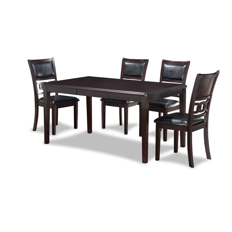 Gia 60" Dining Table+Chairs (5 Pcs/Ctn) -Ebony