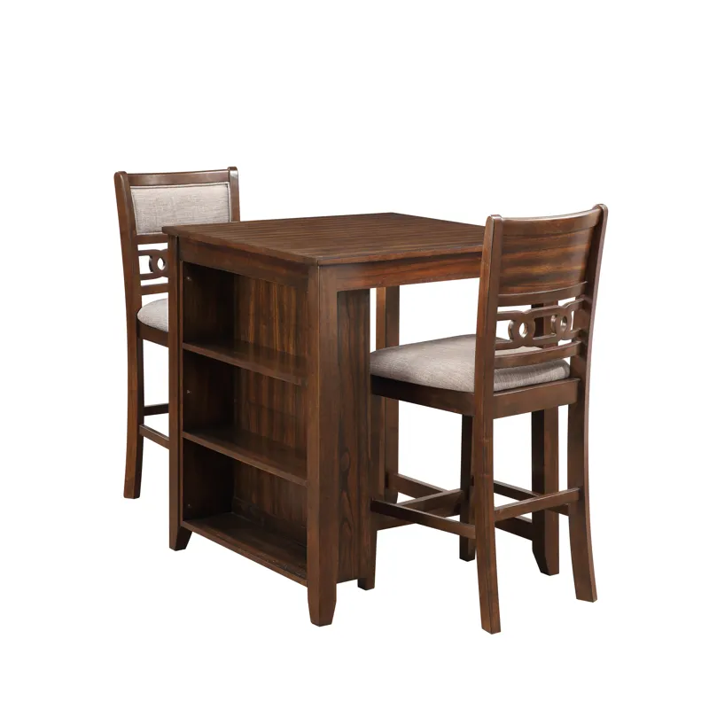 Gia 30" Counter Table W/2 Chairs & Stg Shelf-Cherry