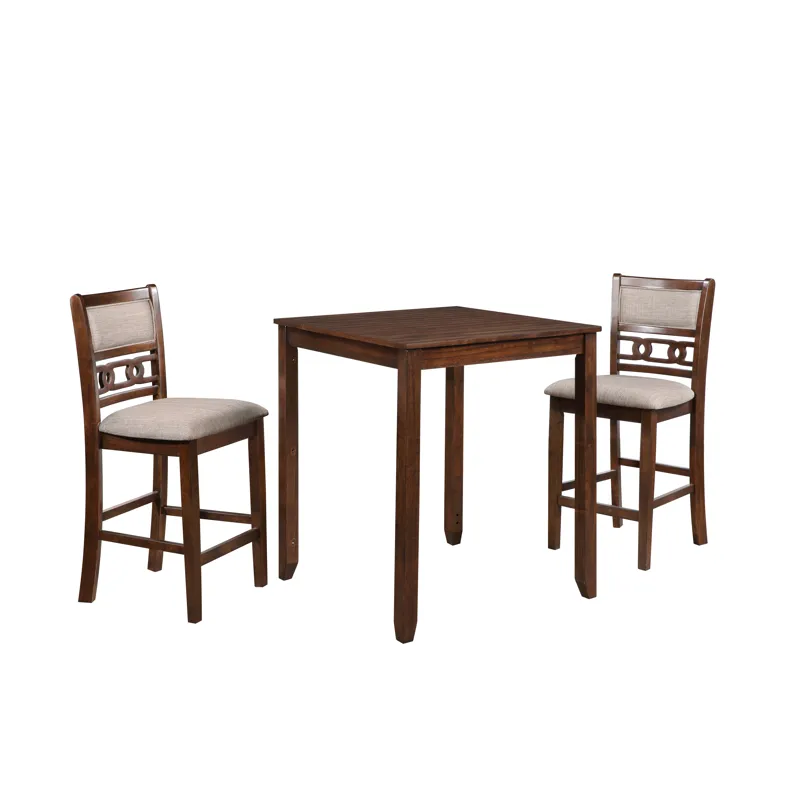 Gia 30" Counter Table W/2 Chairs & Stg Shelf-Cherry