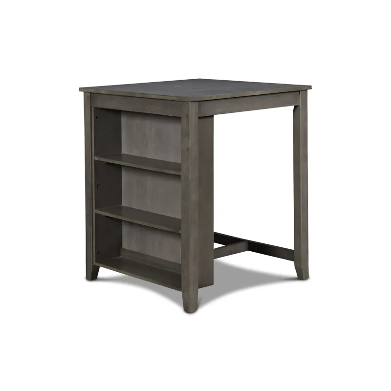 Gia 30" Counter Table W/2 Chairs & Stg Shelf-Gray