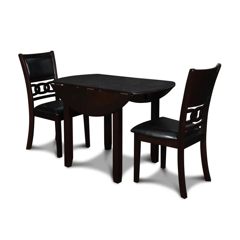 Gia 42" Dining  Drop Leaf Table W/2 Chairs-Ebony