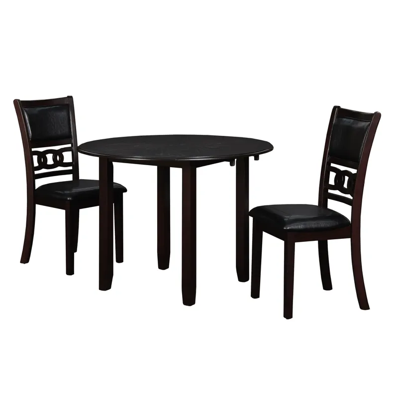 Gia 42" Dining  Drop Leaf Table W/2 Chairs-Ebony