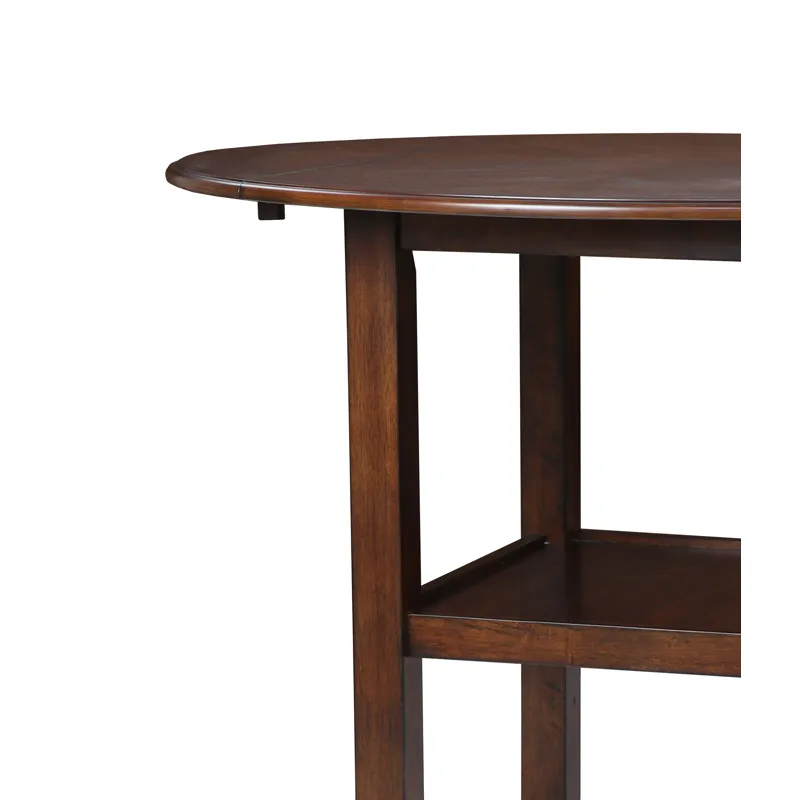 Gia 42" Counter  Drop Leaf Table W/2 Chairs-Cherry