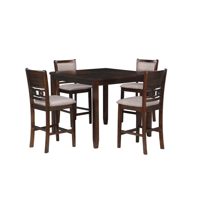 Gia 5Pc 42" Square Counter Table & 4 Chairs-Cherry