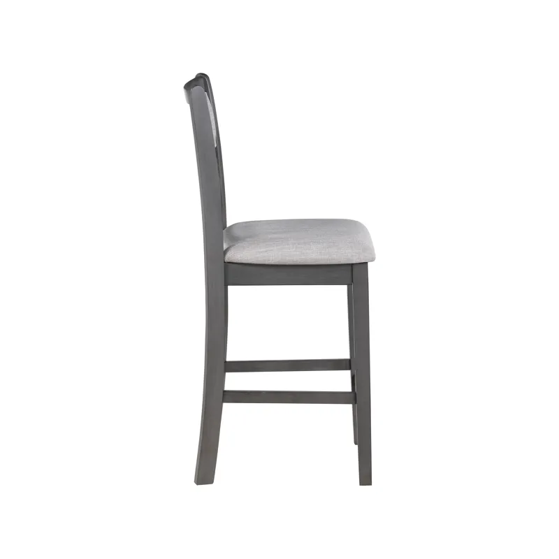Gia 5Pc 42" Square Counter Table & 4 Chairs-Gray