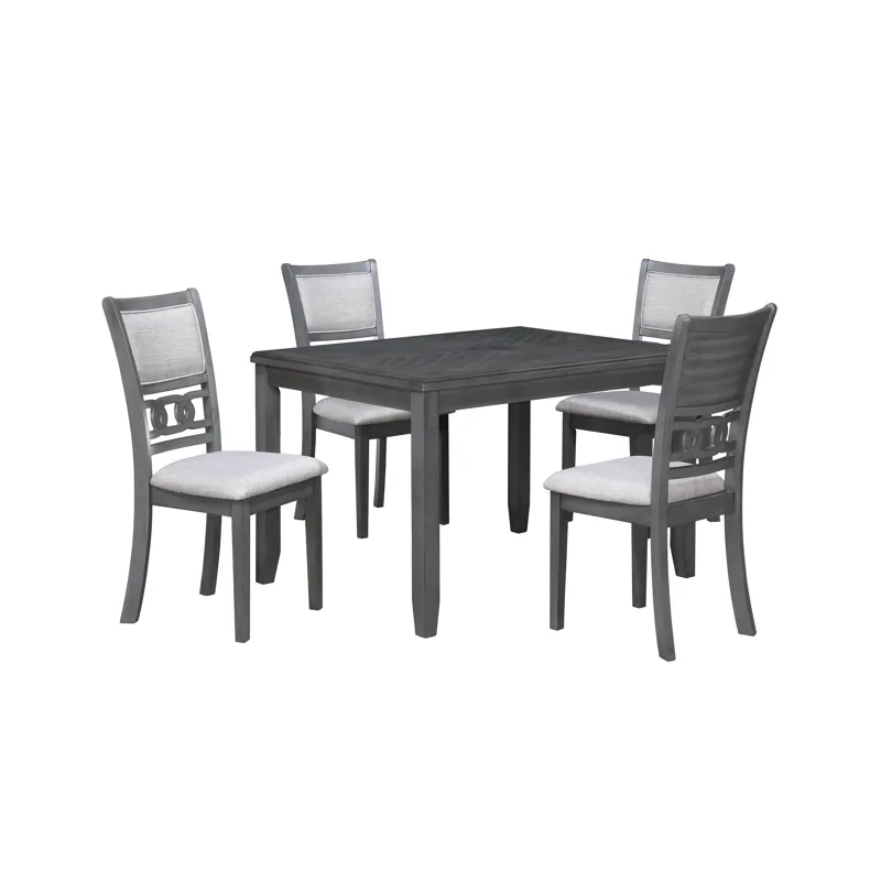Gia 5Pc 48" Rect. Dining Table & 4 Chairs-Gray