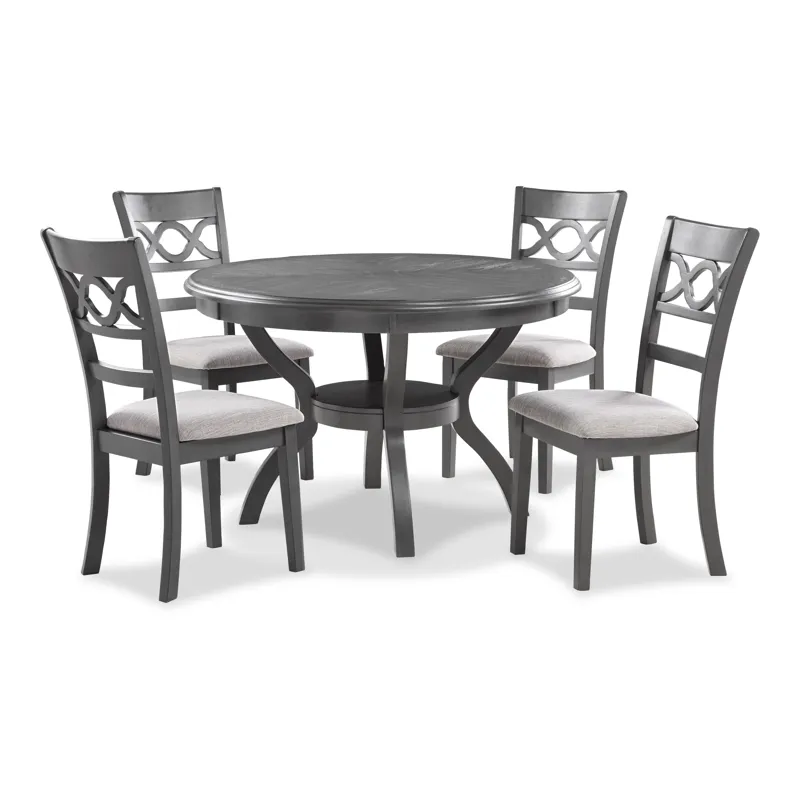 Cori Round Dining 5 Pc Set-Gray