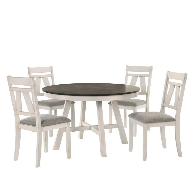 Maisie Round Table-White/Brown