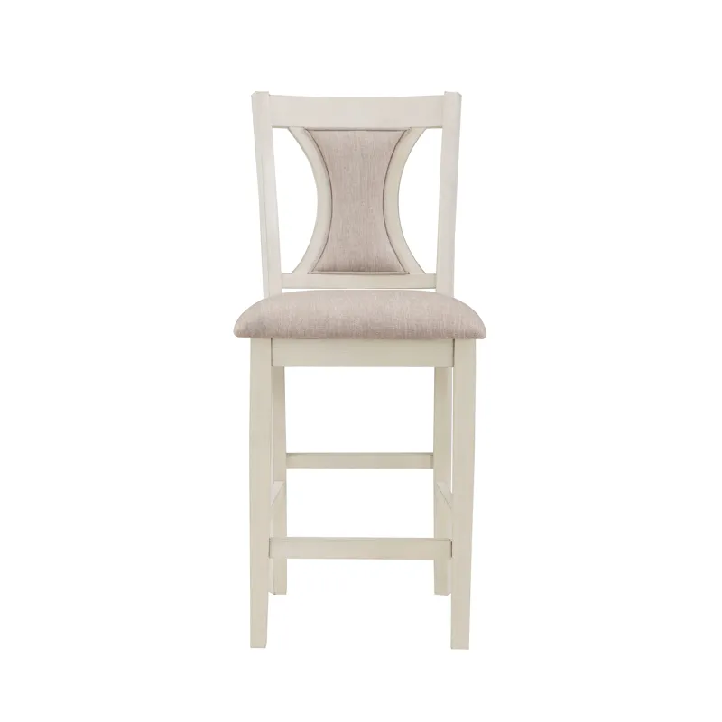 Hudson 42" Round Counter Table & 4 Chair Set-Brown/Creme