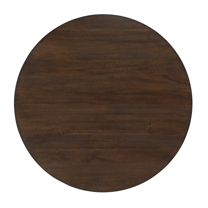 Hudson 48" Round Dining Table & 4 Chair Set-Brown/Creme