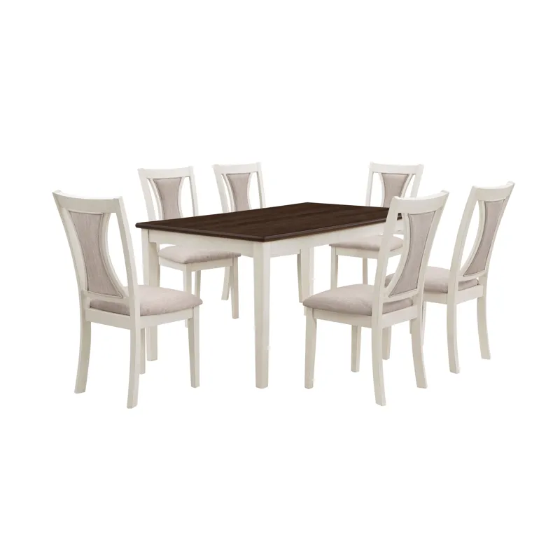 Hudson  60" Rectangle Dining Table & 4 Chair S-Brown/Creme