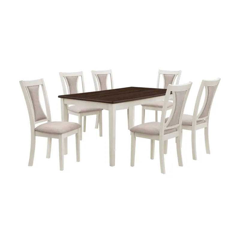 Hudson  60" Rectangle Dining Table & 4 Chair S-Brown/Creme