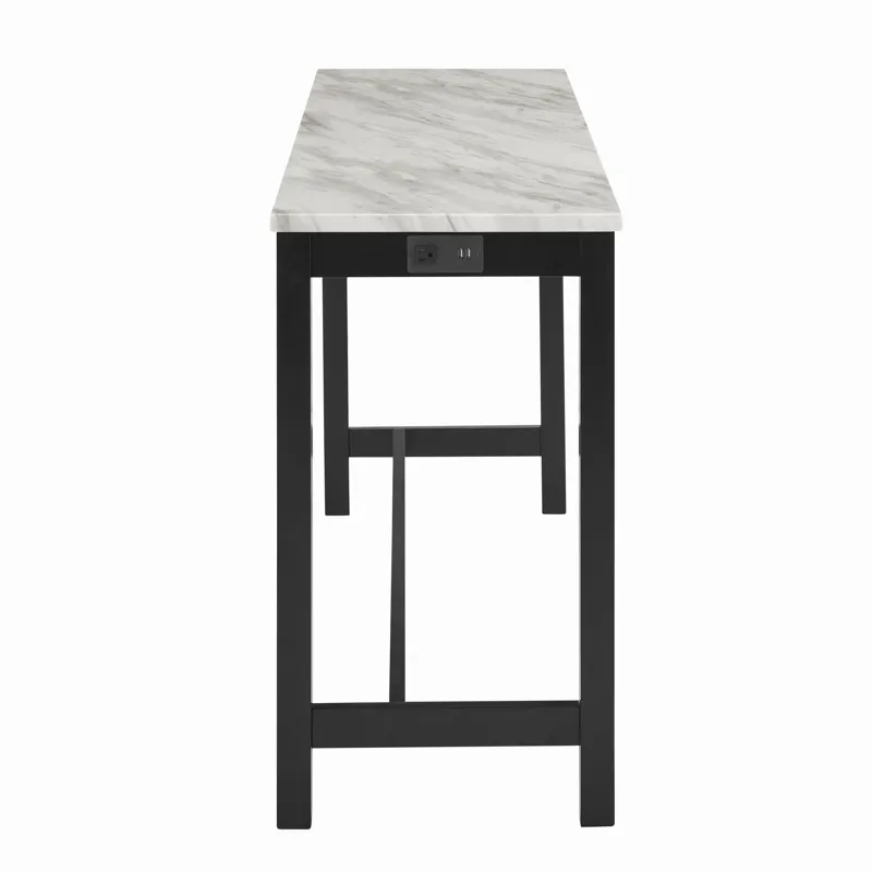 Celeste Theater Bar Table W/ 3 Stools-Blue