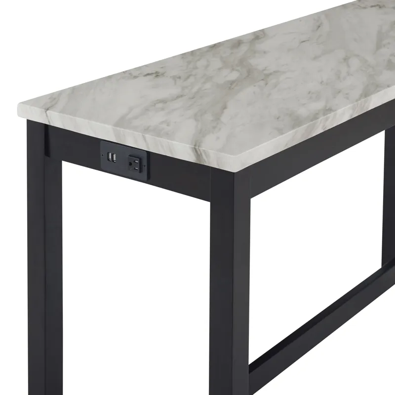 Celeste Theater Bar Table W/ 3 Stools-Blue