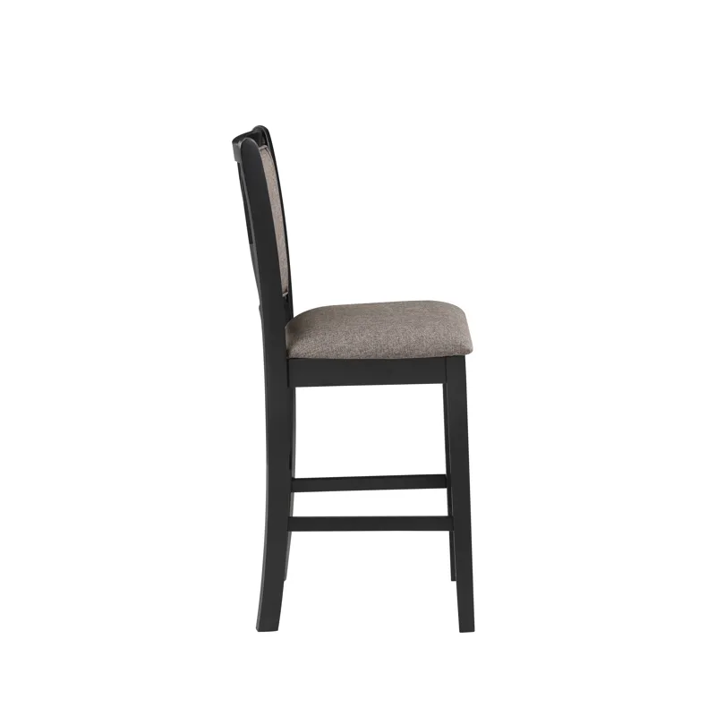 Potomac 42" Round Counter Table & 4 Chairs -Brown/Black