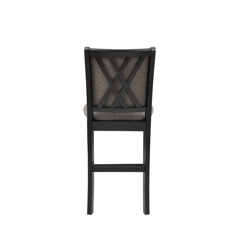 Potomac 42" Round Counter Table & 4 Chairs -Brown/Black