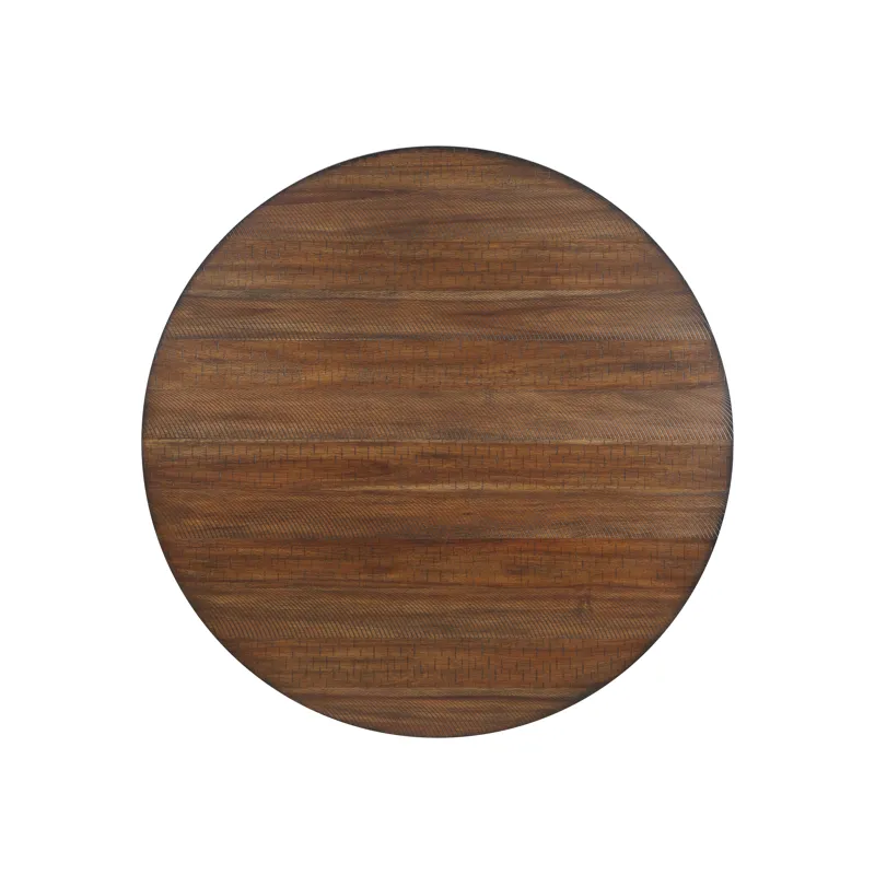 Potomac 48" Round Dining Table & 4 Chairs-Brown/Black