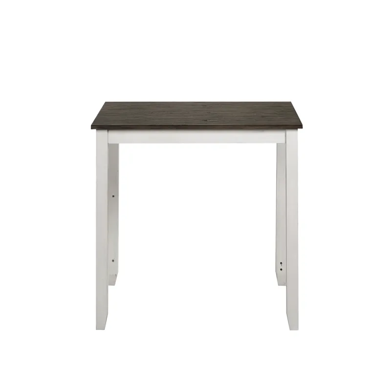 Heston 36" Storage Counter Table Set W/2 Chairs-White/Gray